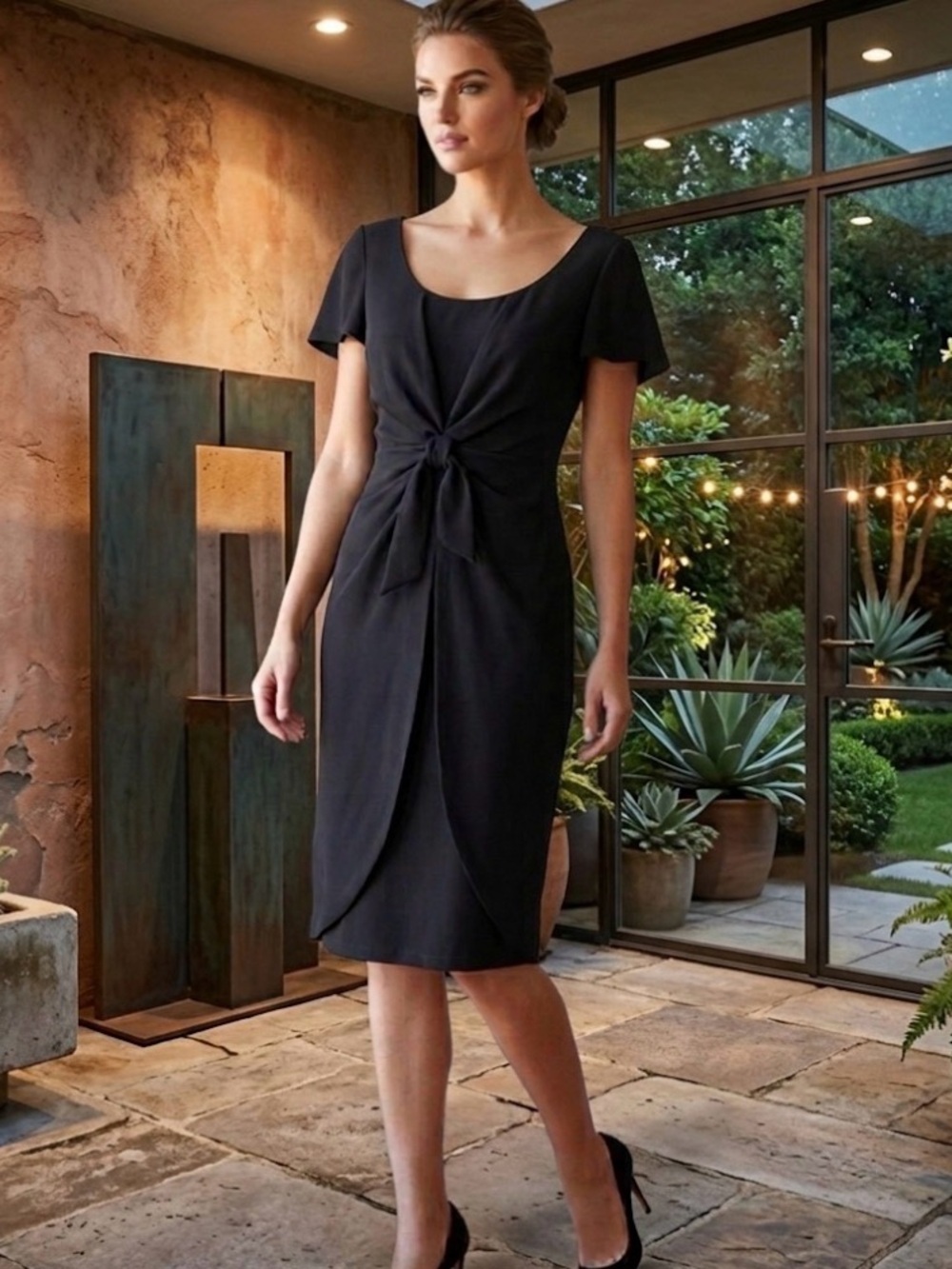 David Warren New York Elegant Black Dress size 6 NWT